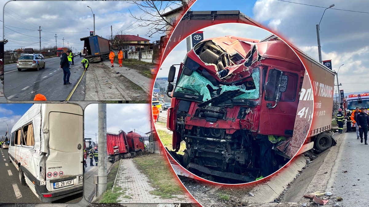 La un pas de carnagiu la Lețcani. Filmul complet al accidentului care dă fiori reci. Ce s-a întâmplat cu șoferul de TIR care a pătruns pe contrasens? – FOTO/VIDEO