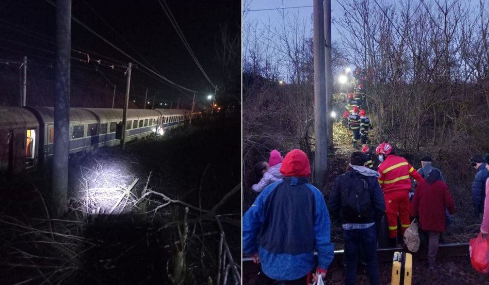 Accident feroviar în Teleorman. A fost activat planul roșu de urgență, după ce un tren de călători a evitat coliziunea cu un marfar