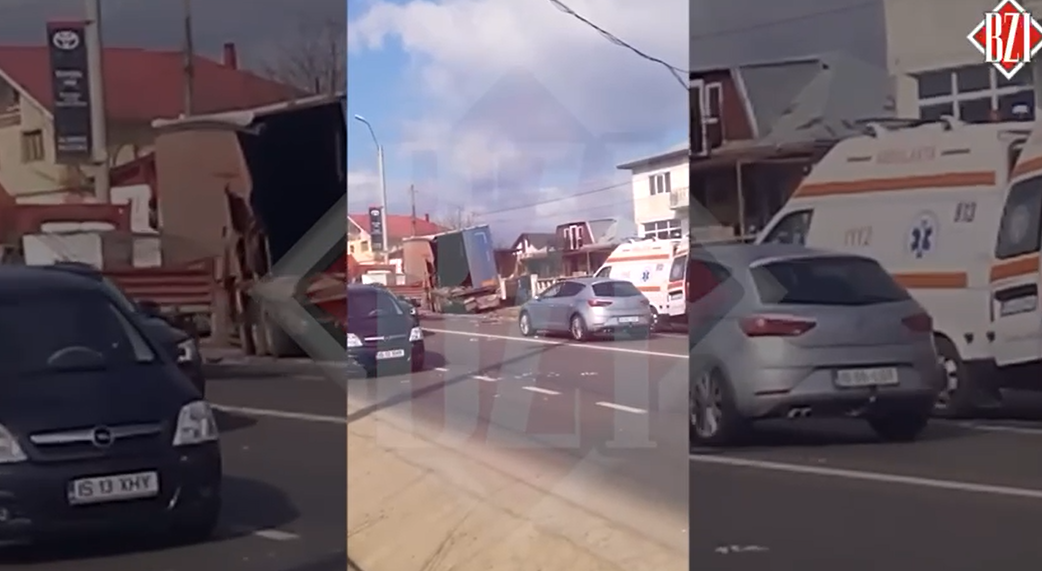Accident rutier grav în Leţcani. Două autocamioane şi un microbuz au intrat în coliziune – VIDEO