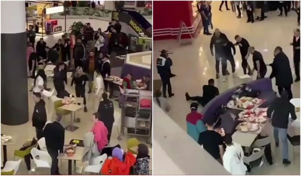 Zeci de oameni s-au lovit cu scaune și tăvi într-un mall din Ploiești. De la ce a pornit totul