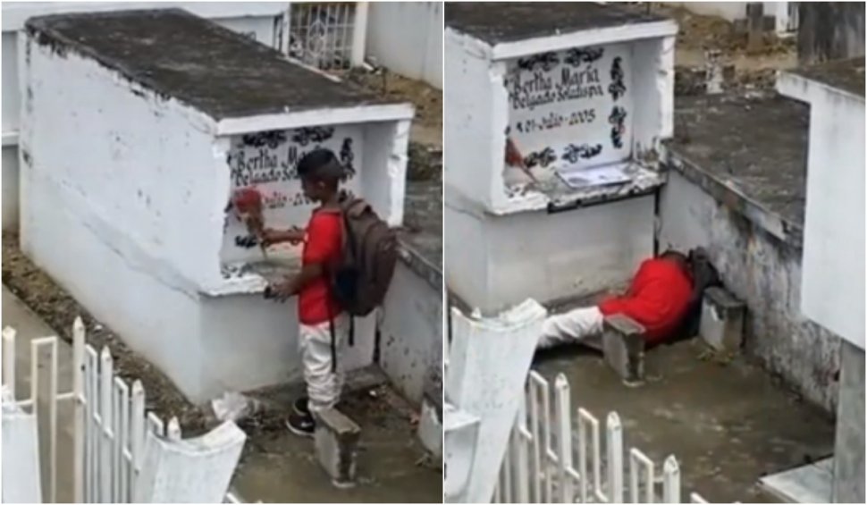 Momentul cutremurător în Mexic. Imagini virale cu un băieţel de 10 ani ce doarme la mormântul mamei sale – VIDEO