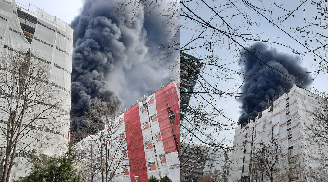 Alertă majoră într-un bloc din București. Oameni evacuați din mijlocul flăcărilor