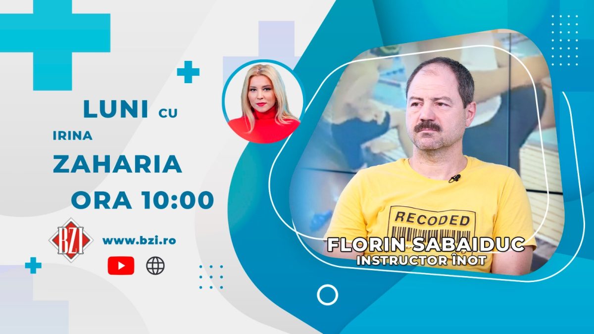 Florin Sabaiduc, instructor înot, discută în platoul BZI LIVE despre beneficiile înotului și cum depășim frica de apă