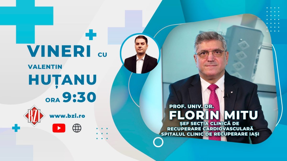 Prof.dr. Florin Mitu, șeful Clinicii de Recuperare Cardiovasculară, Spitalul de Recuperare Iași, discută în platoul BZI LIVE despre recuperarea cardiovasculară după Covid-19 și după un infarct