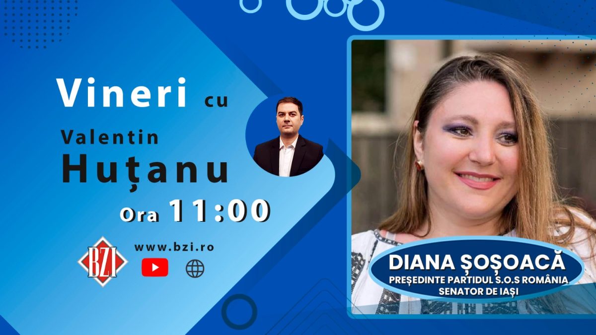 Ediție exclusivă alături de președintele Partidului S.O.S. România și senatorul de Iași, Diana Șoșoacă, la BZI LIVE