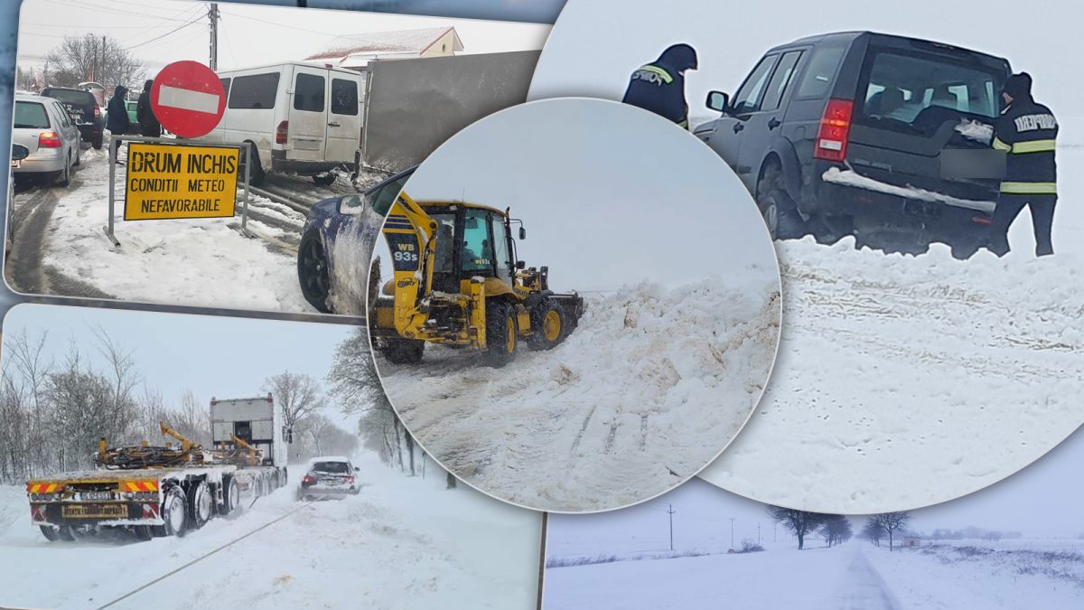Zăpada a dat mari bătăi de cap autorităților ieșene. Peste 14 drumuri județene, blocate în mai puțin de 24 de ore – FOTO
