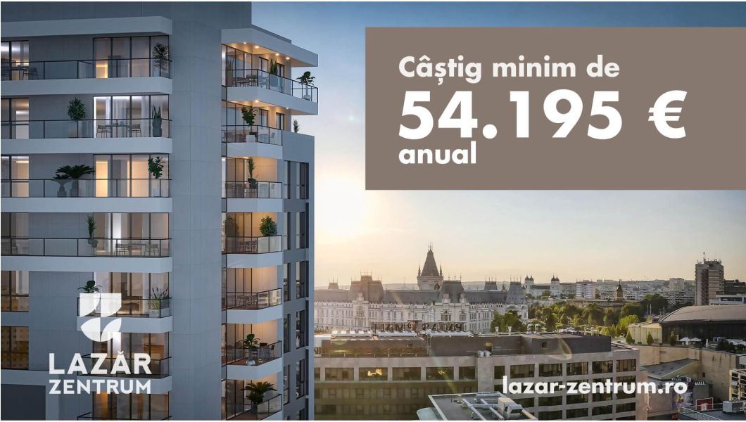 Lazar Zentrum Lofts – Investiții imobiliare cu randament ridicat. Câștig minim de 54.195 Euro/anual. Randament financiar de peste 19.60% anual