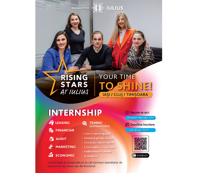 „Rising Stars at IULIUS” – Dă start carierei tale încă din facultate, cu programul de internship plătit!