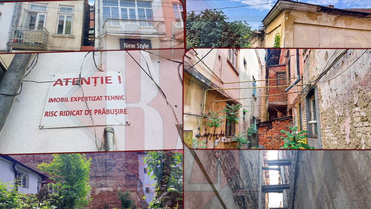 Cărămizile încep să se desprindă de la clădirile din centrul Iașului. Acestea pot reprezenta un adevărat pericol pentru trecători – FOTO