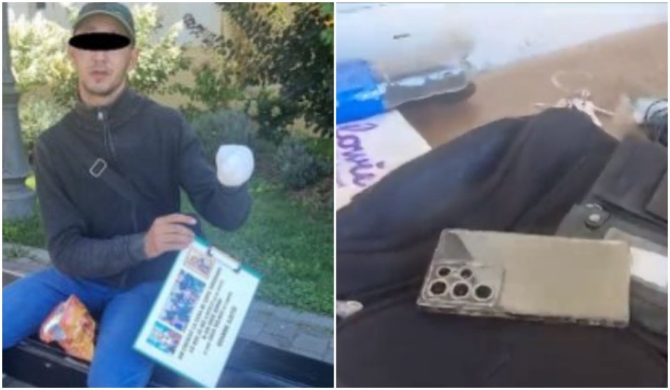 Cerșetor cu telefon de peste 1.000 de euro, prins la Alba Iulia. Ce au găsit polițiștii în bagajele lui