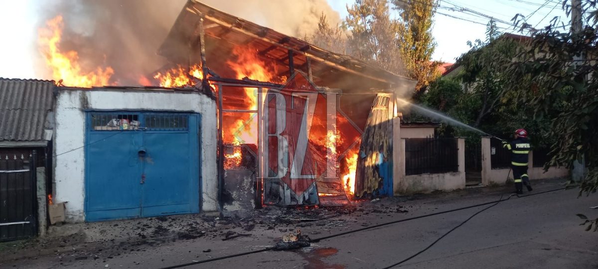 Incendiu în municipiul Iași. Un garaj a fost cuprins de flăcări – FOTO/VIDEO
