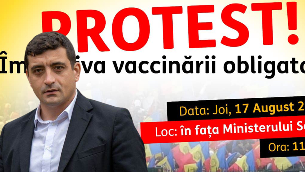 George Simion, în stradă! Liderul AUR va protesta în fața Ministerului Sănătății împotriva vaccinării obligatorii