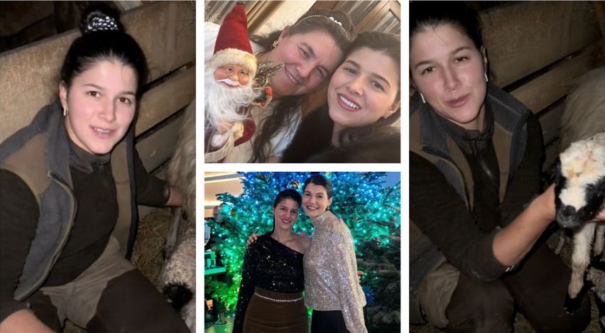 Geta Sterp, înconjurată de oi de Revelion! Sora lui Culiță Sterp a pus munca înaintea distracției