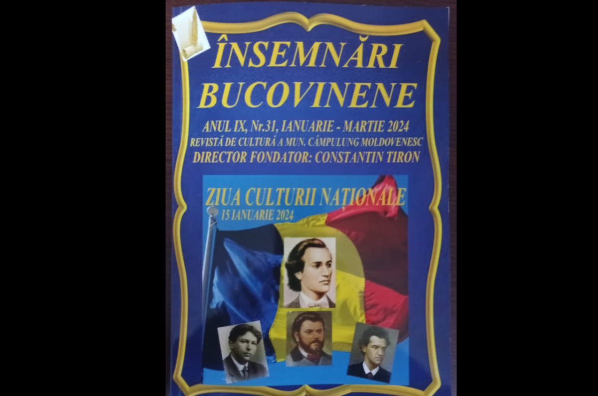 A apărut Revista „Însemnari Bucovinene”, Nr 31 din Ianuarie – Martie 2024 – FOTO
