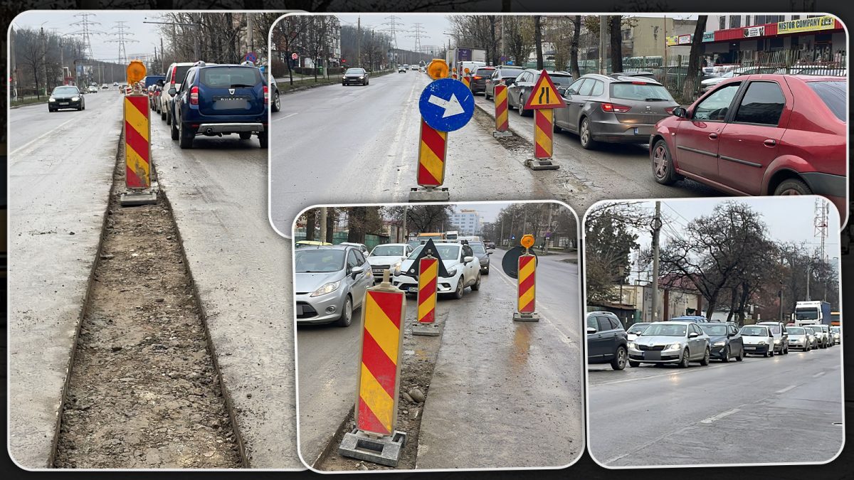 Începe infernul pentru șoferi! Conducătorii auto vor circula doar pe o singură bandă pe bulevardul Poitiers din Iași – FOTO/VIDEO