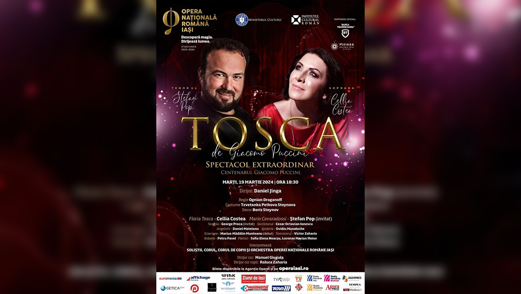 Distribuție stelară la Opera Iași, în „Tosca”, de Puccini