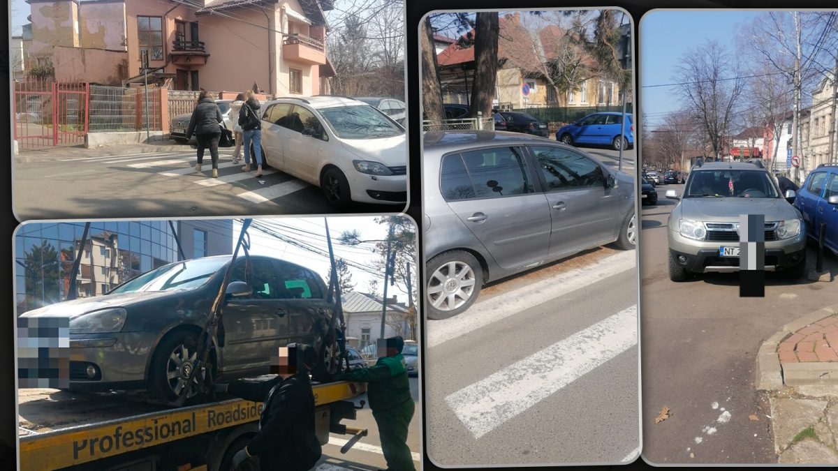 Șoferii nu mai au loc să parcheze nici pe trotuare în Iași. Mulți își lasă mașinile pe trecerile de pietoni, fără să se gândească la consecințe – FOTO