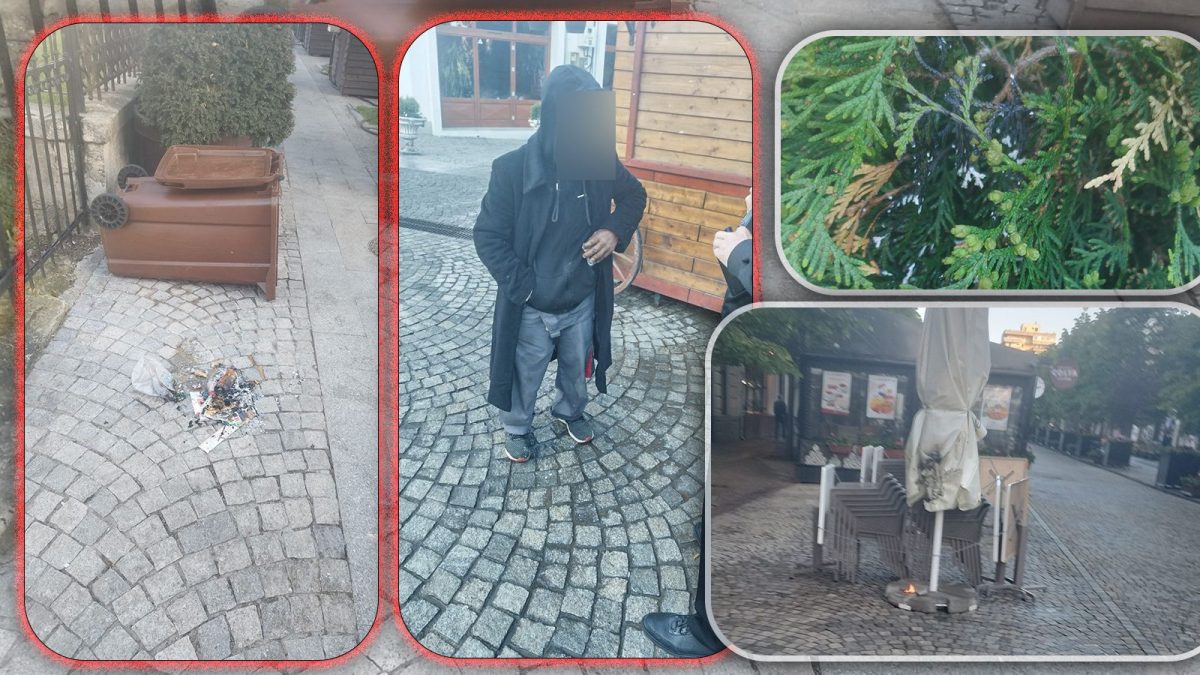 Atentat la Primăria Iași. Un individ cu parpalac negru a fost oprit înainte de a incendia instituția. A dat foc mai multor obiecte pe Ștefan cel Mare – FOTO