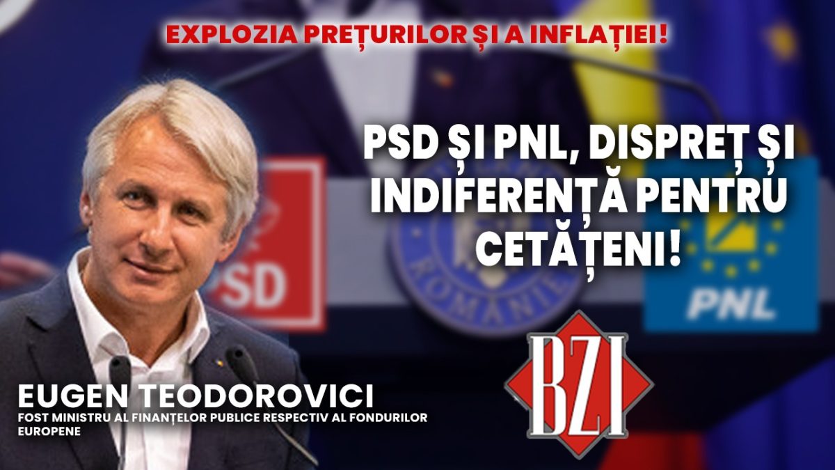 Fostul ministru al Finanțelor publice respectiv al Fondurilor europene, Eugen Teodorovici, într-o ediție BZI LIVE de interes și actualitate