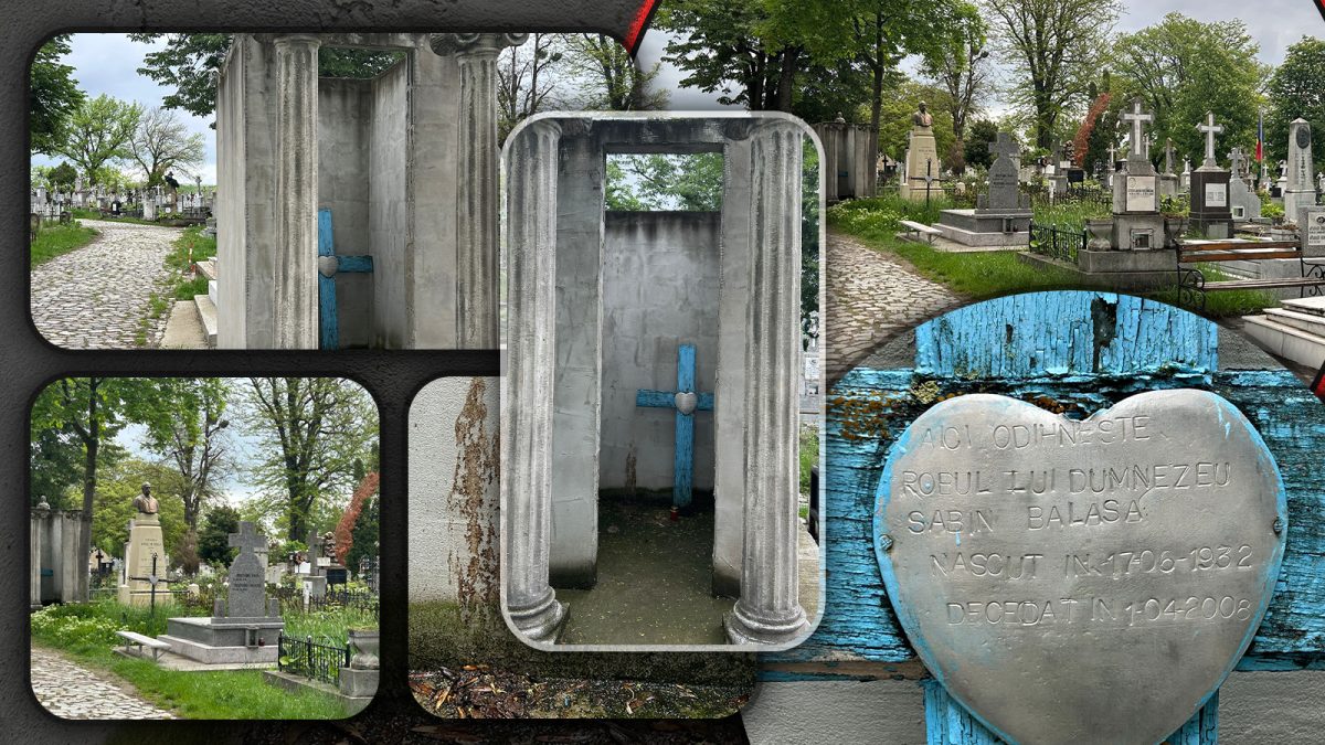 Rușinos! Mormântul lui Sabin Bălașa, din Cimitirul „Eternitatea” din Iași, a fost transformat în WC public. Urme de fecale lângă crucea marelui pictor – EXCLUSIV/FOTO