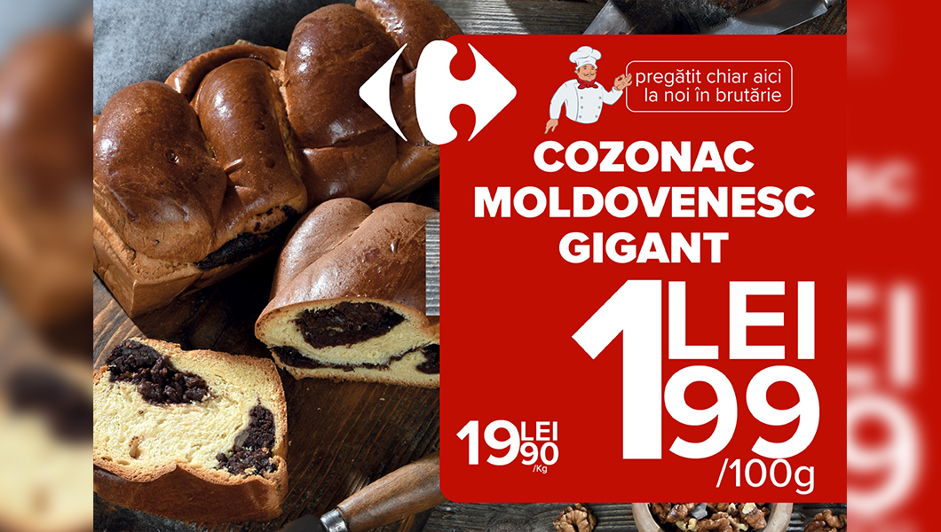 Preparatul principal al mesei de Paște: cozonacul moldovenesc gigant de la Carrefour Felicia