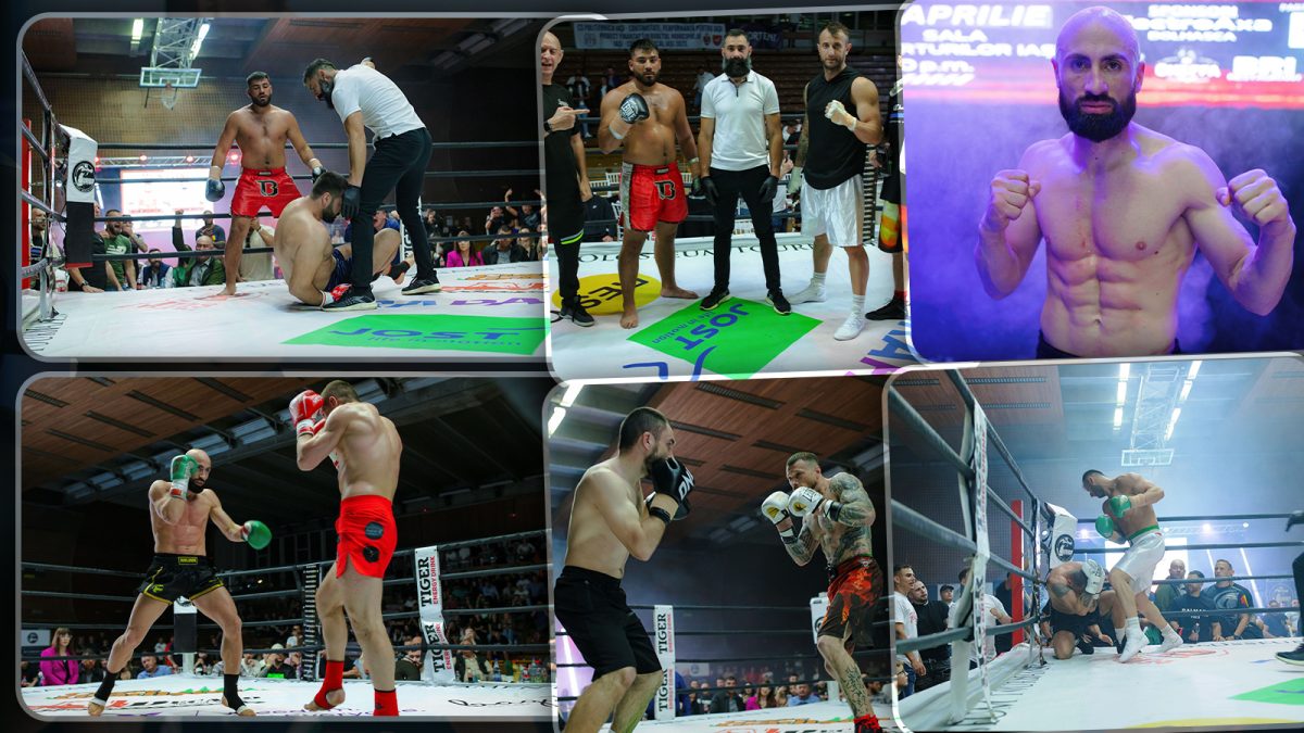 Spectacol la cote înalte în Sala Polivalentă. Sute de oameni au venit să vadă luptătorii de la gala de kickboxing din Iași – FOTO