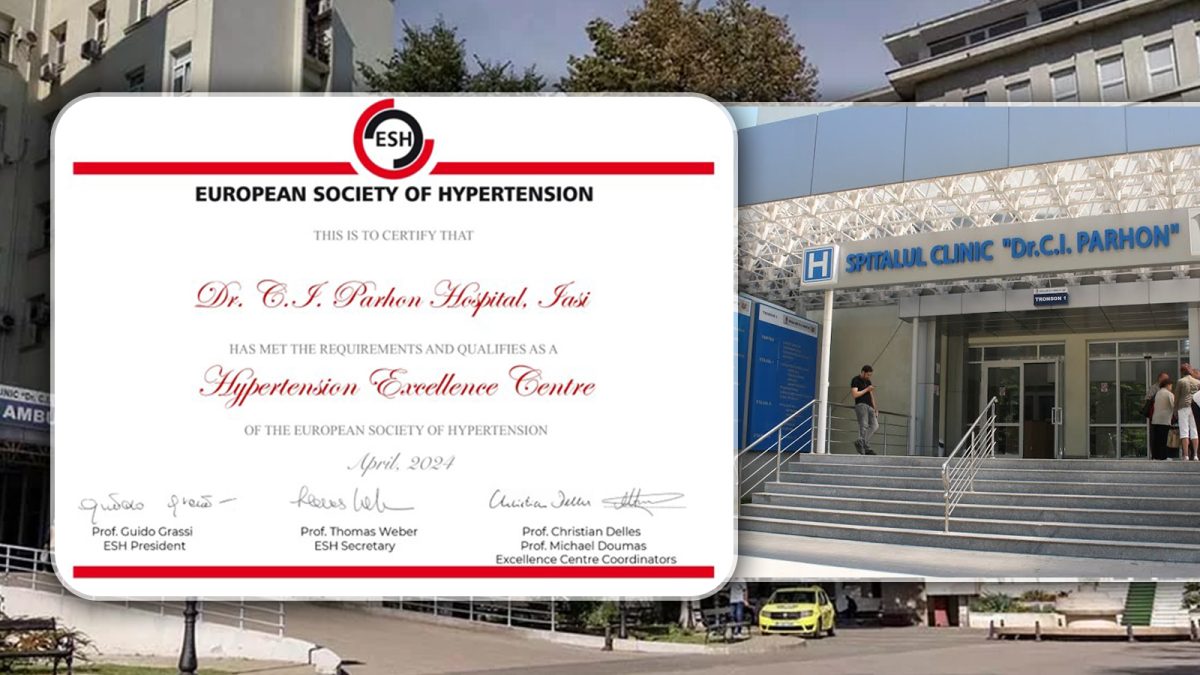 Spitalul Clinic „Dr. C.I. Parhon” Iași este singura unitate medicală din Iași care a primit distincția „Centru de Excelență în Hipertensiune”