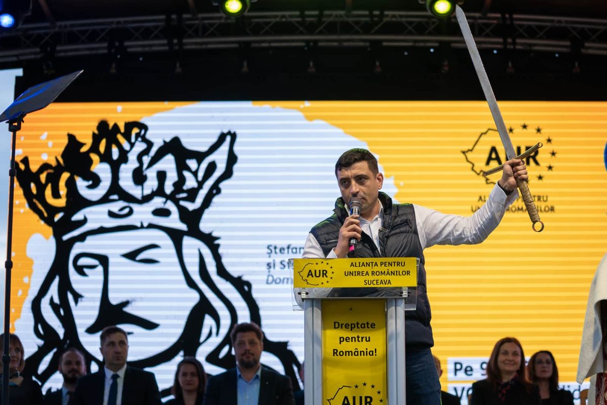 George Simion, președintele AUR: ”Măria ta, Ștefane, Măria ta, adu încoace spada ta! Lasă Arhimandritului, toată grija schitului!”