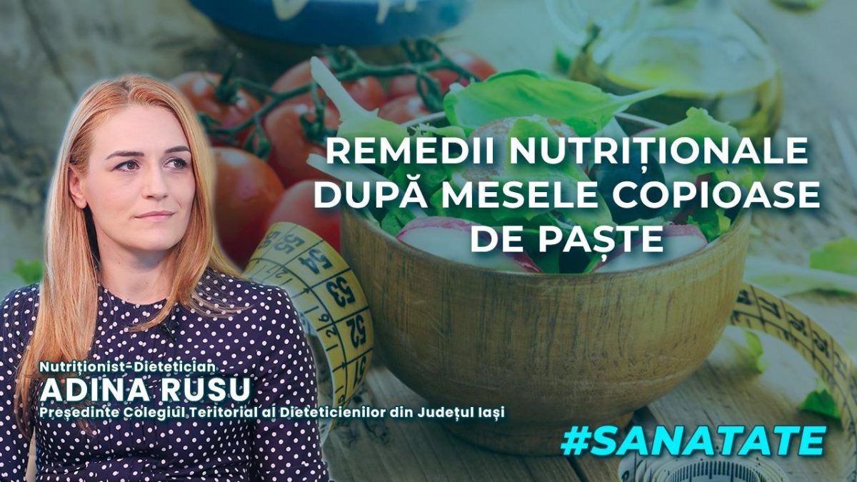 Dieteticianul Adina Rusu , nutriționist și Președintele Colegiului Teritorial al Dieteticienilor din Județul Iași, discută în ediția BZI LIVE despre remediile nutriționale după mesele de Paște.