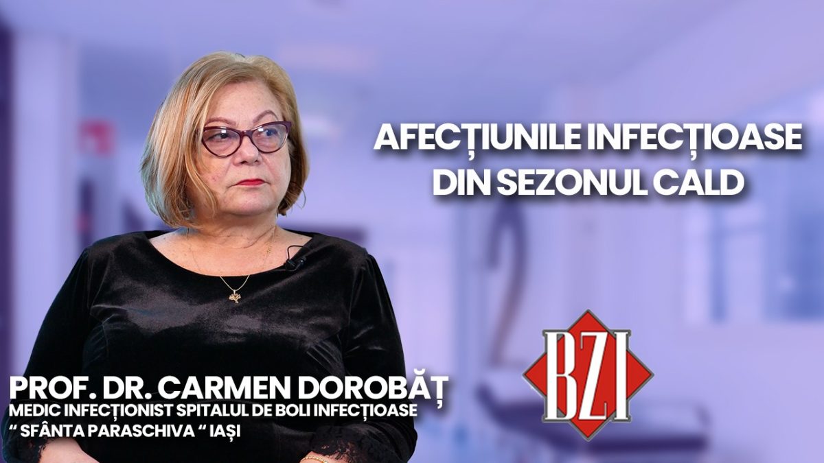 LIVE VIDEO – Prof. dr. Carmen Dorobăț, medic infecționist Spitalul de Boli Infecțioase “Sfânta Paraschiva“ Iași discută în emisiunea BZI LIVE despre bolile infecțioase din sezonul cald