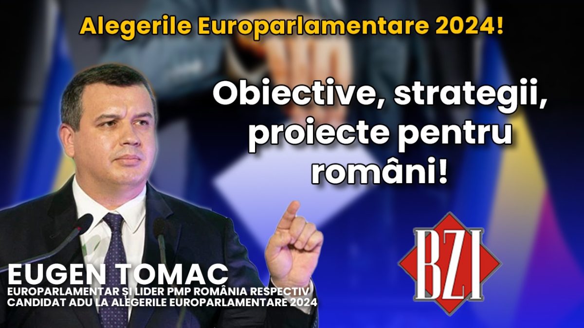 Eugen Tomac, candidat ADU la Alegerile Europarlamentare 2024 și lider PMP România, într-o nouă emisiune BZI LIVE