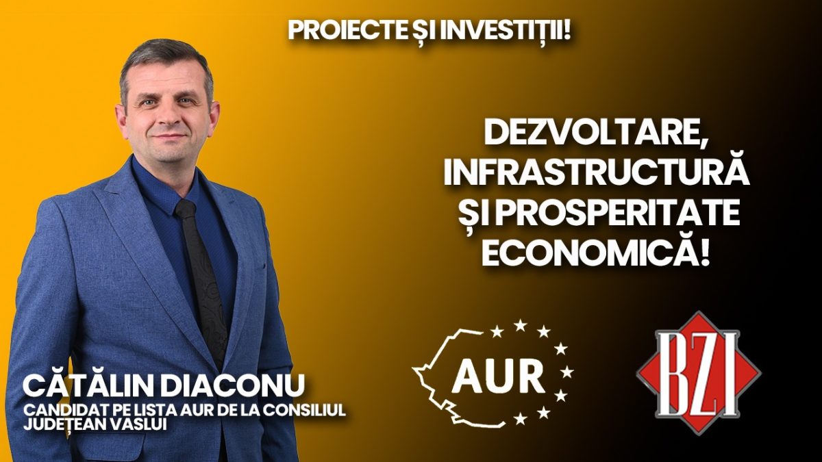 LIVE VIDEO – Cătălin Diaconu, candidat AUR (poziţia de consilier) la Consiliul Județean Vaslui, discută la BZI LIVE despre dezvoltare şi prosperitate economică – FOTO