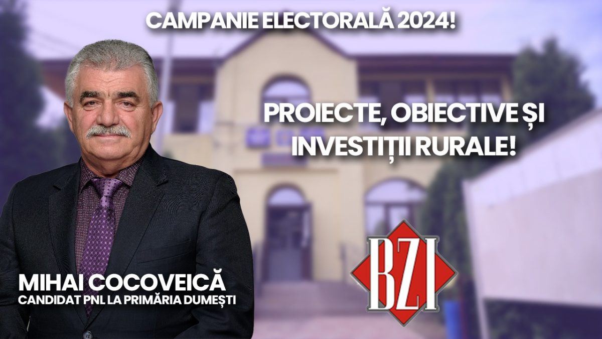 Mihai Cocoveică, candidat PNL la Primăria Dumești, discută la BZI LIVE despre proiecte, obiective şi investiţii rurale