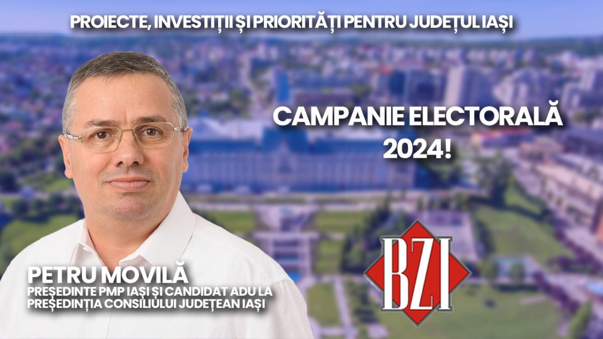 Petru Movilă, liderul PMP Iași și candidatul ADU pentru președinția Consiliului Județean, vine la BZI LIVE pentru o dezbatere axată pe obiective, strategii, proiecte și investiții