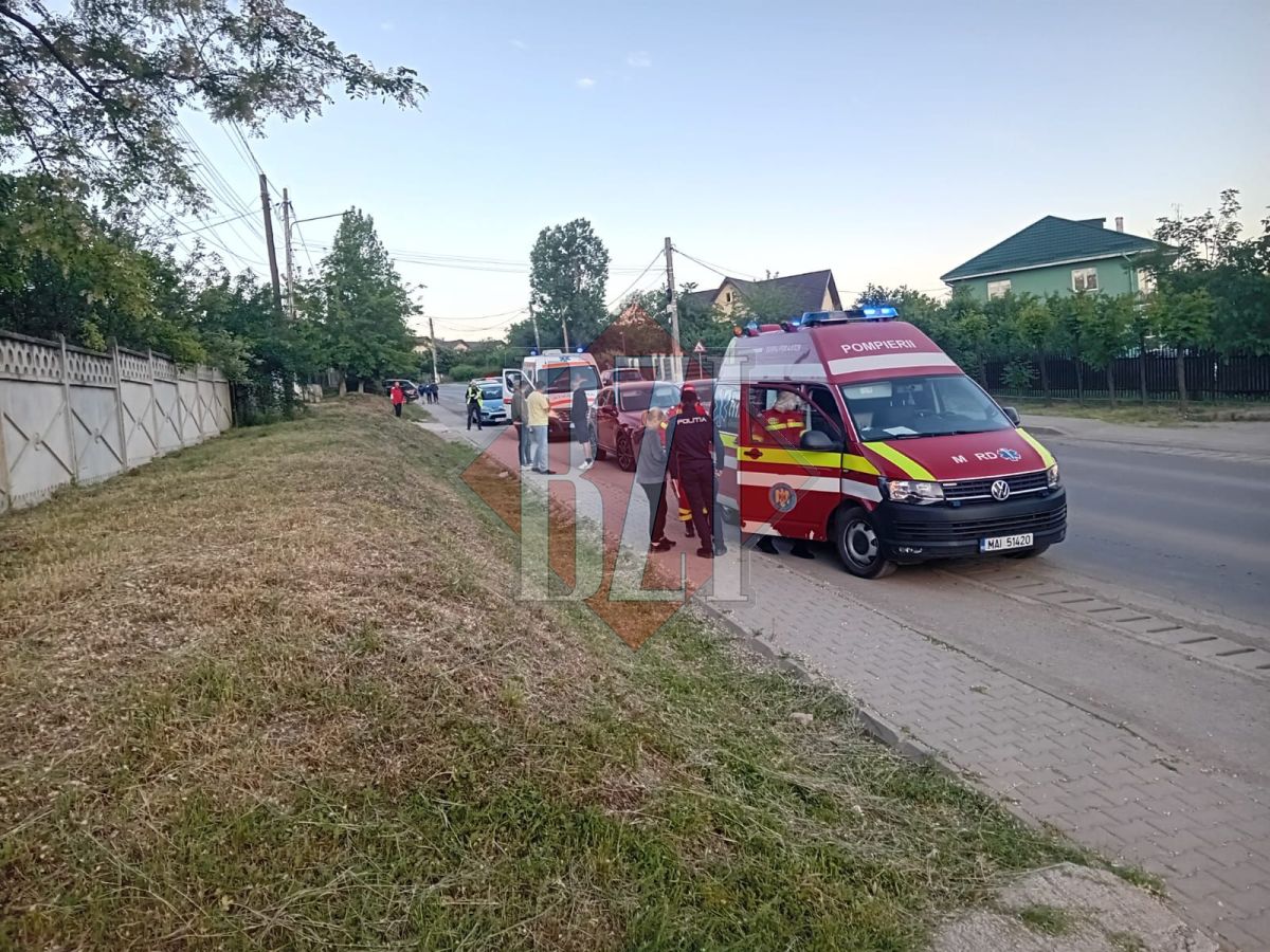 Accident rutier pe șoseaua Voinești! Un biciclist a fost acroșat de un autoturism – EXCLUSIV, FOTO