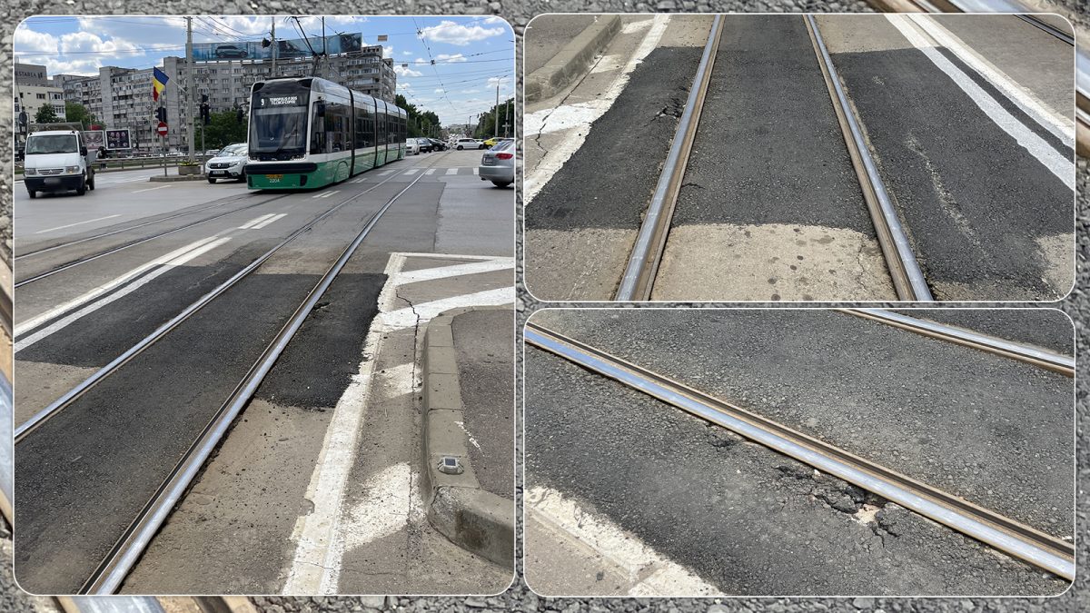 După doar o lună, asfaltul de la groapa din Podu Roș a crăpat. Vatmanii sunt îngrijorați de ce s-ar putea întâmpla – FOTO