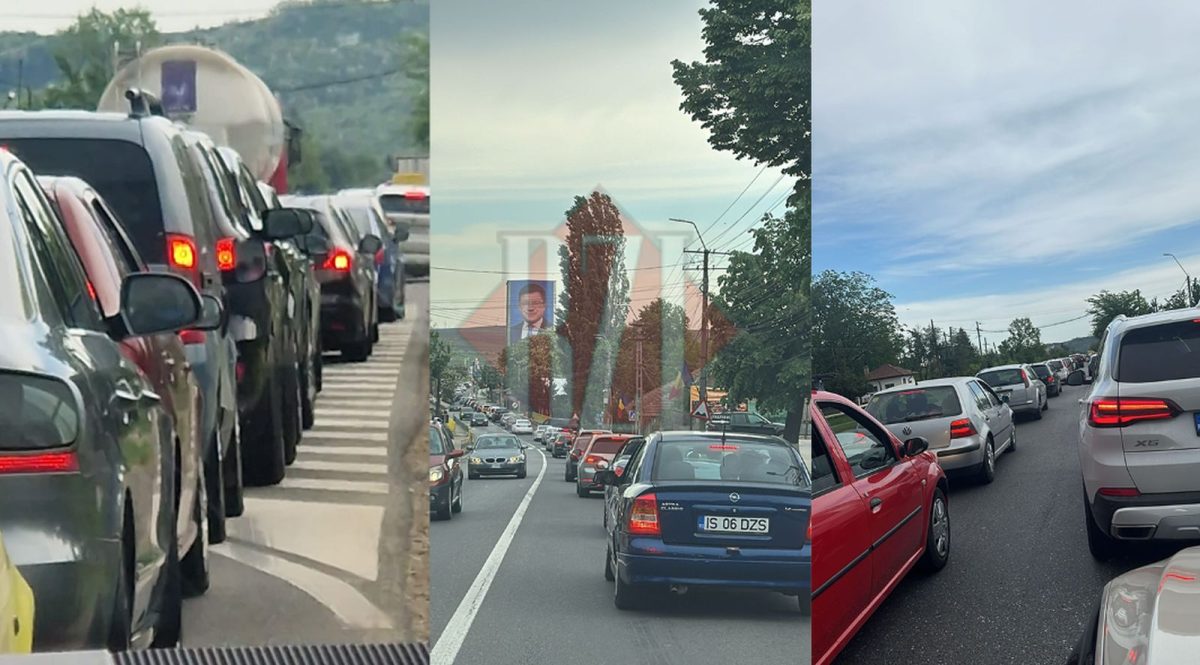 Românii se întorc din minivacanța de Paște. Coloană de maşini pe o lungime de aproximativ şase kilometri la Podu Iloaiei – FOTO