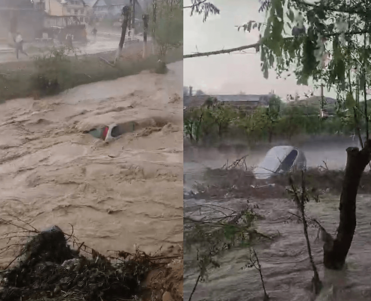 Ploile au făcut prăpăd în România! Zeci de mașini au fost luate de viitură – VIDEO