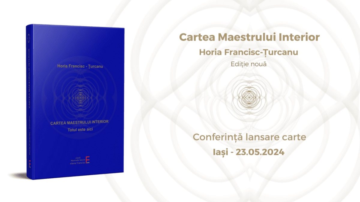 Conferință și lansare de carte, la Iași: Cartea maestrului interior – Horia Francisc Țurcanu (P)
