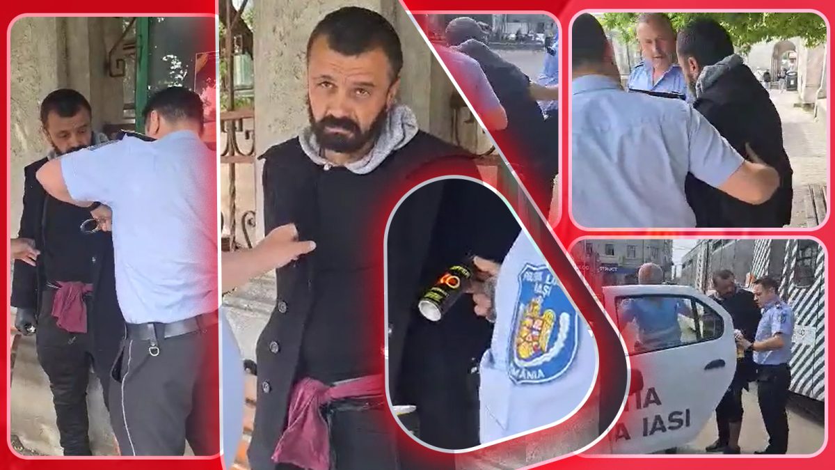 Clipe de panică în Iași! Un individ înarmat a amenințat mai multe persoane într-o stație de tramvai. Iată ce au găsit polițiștii asupra lui – FOTO/VIDEO