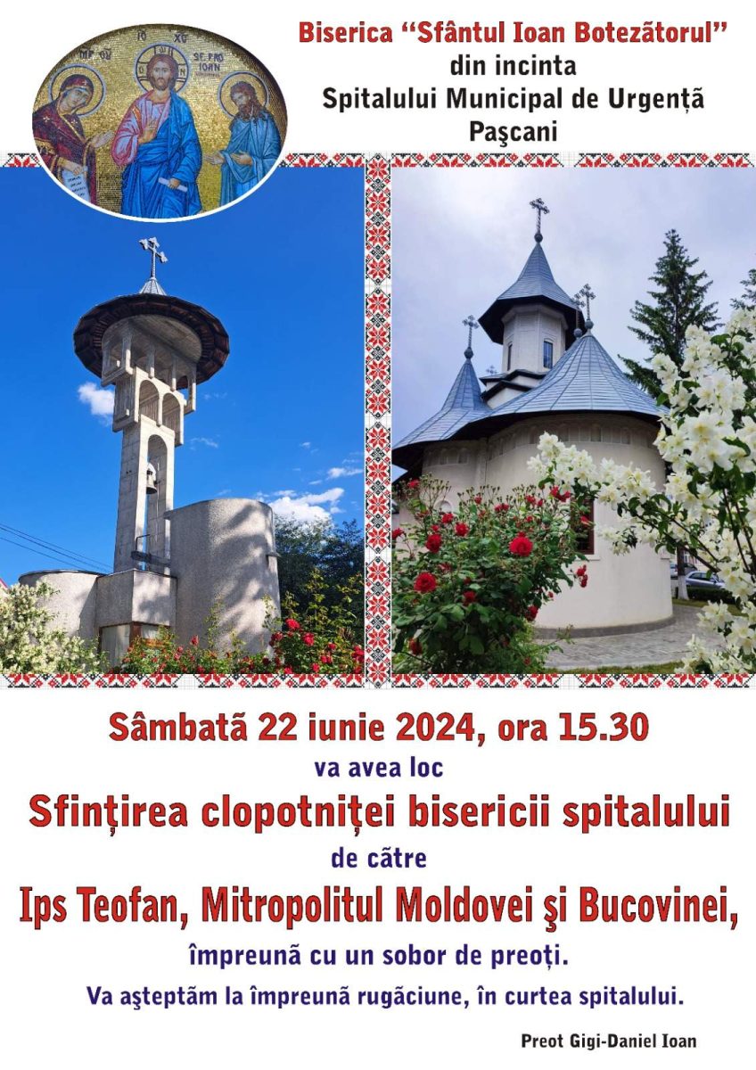 Programul evenimentelor care vor avea loc în Arhiepiscopia Iaşilor, în perioada 16-22 iunie 2024