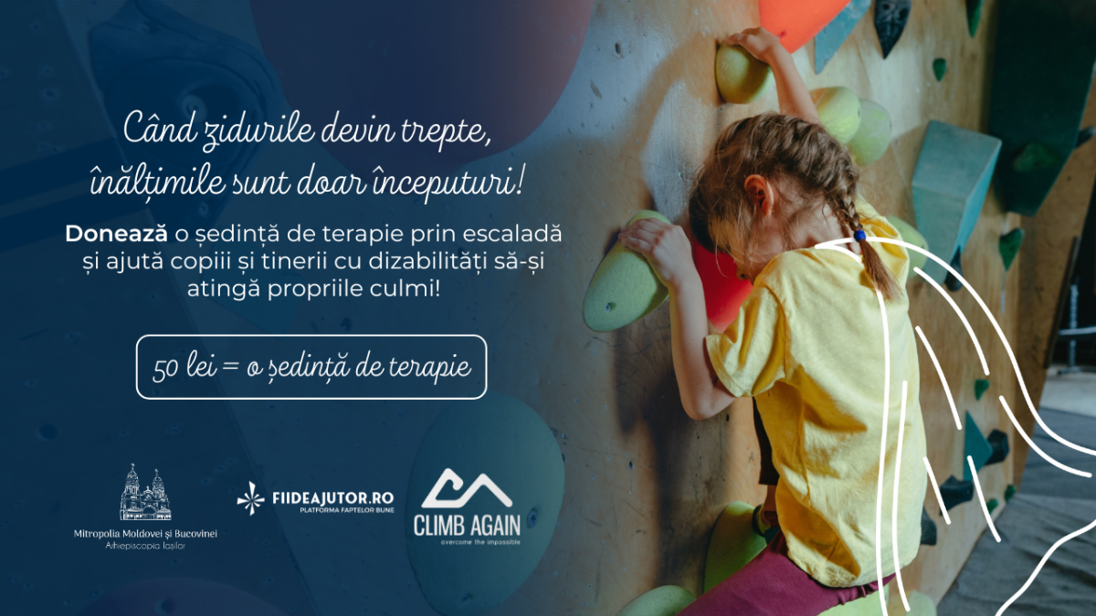 „La înălțime”, o campanie a tinerilor teologi din Iași pentru terapia copiilor și tinerilor cu dizabilități – VIDEO