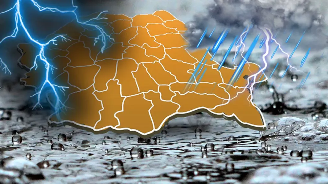 Cod portocaliu de vreme rea la Iași. Vijelii, grindină și cantități însemnate de precipitații în mai multe localități