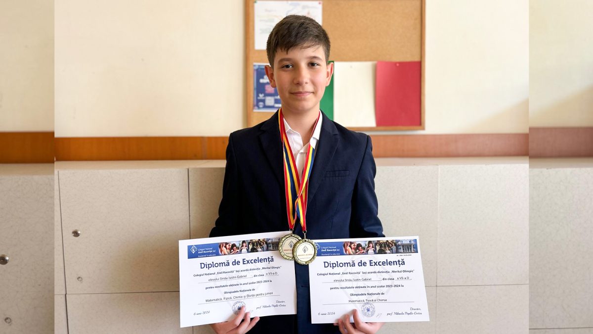 Un elev de 13 ani, din Iași, olimpic la patru discipline, își dorește enorm să ajungă la Paris. Băiatul este pasionat de arhitectura din orașul iubirii – FOTO