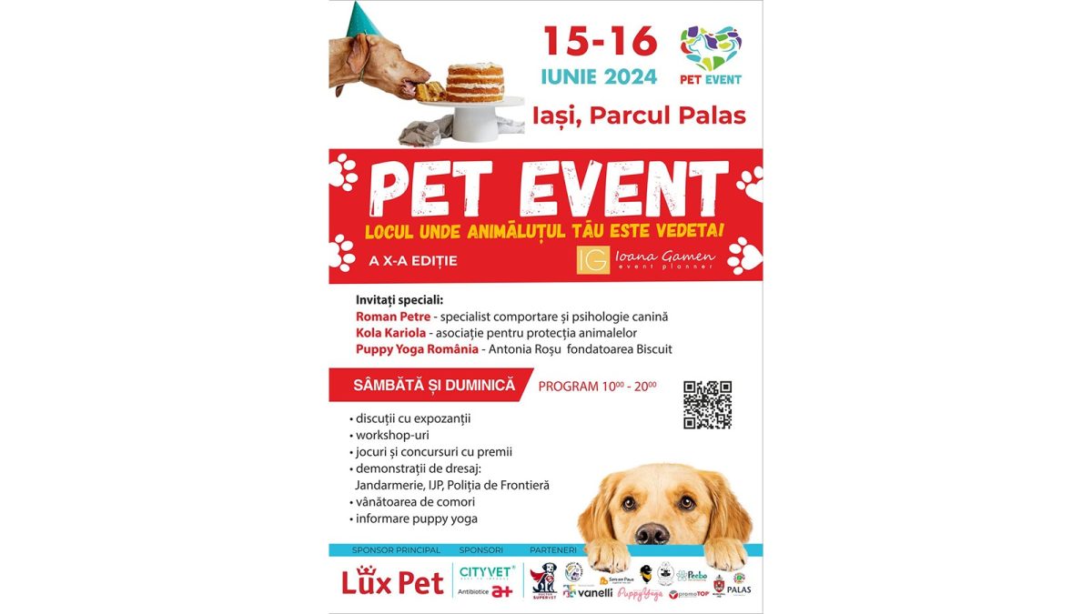 Iubitorii animalelor de companie sunt invitați în Parcul Palas, la cea de-a zecea ediție a „PET EVENT”