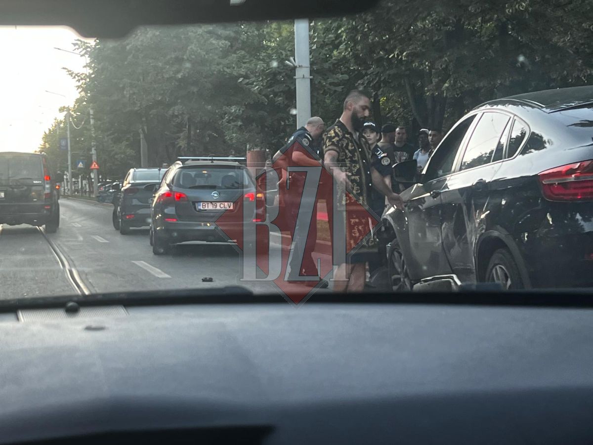 Accident rutier în Copou! Un BMW X6 a ajuns aproape de trotuar – EXCLUSIV, FOTO