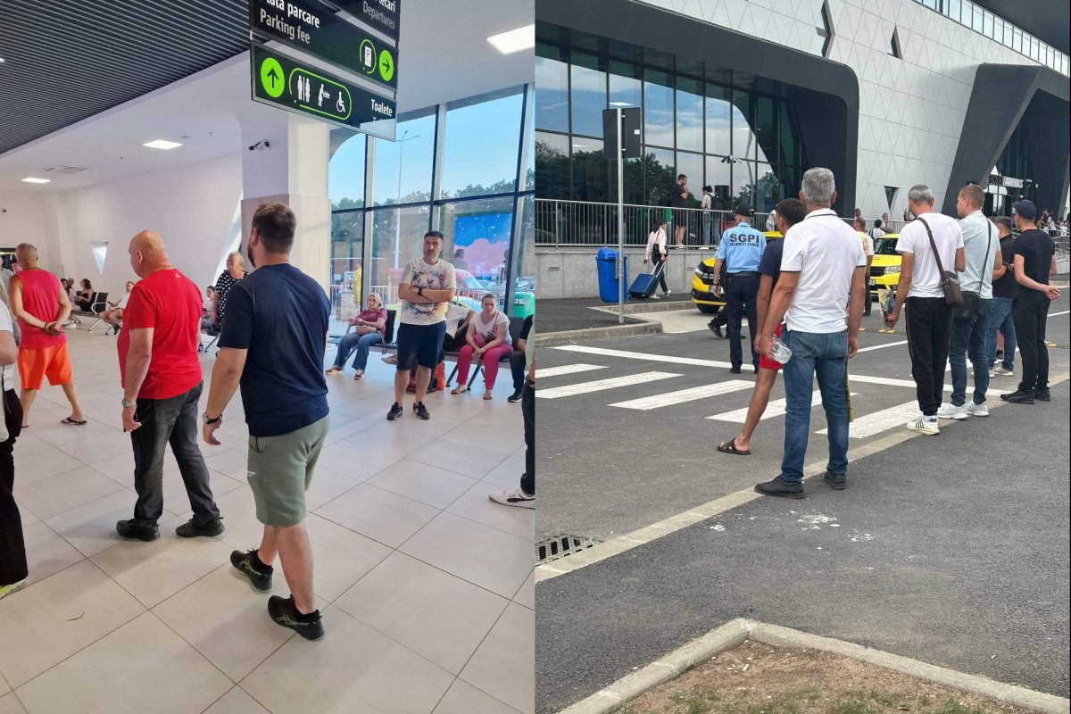 Transportatorii ilegali din Republica Moldova au pus stăpânire pe Aeroportul Internațional Iași! Clienții sunt băgați cu forța în microbuze. „Au început șoferii să se dea la ea, să o agreseze” – FOTO, VIDEO