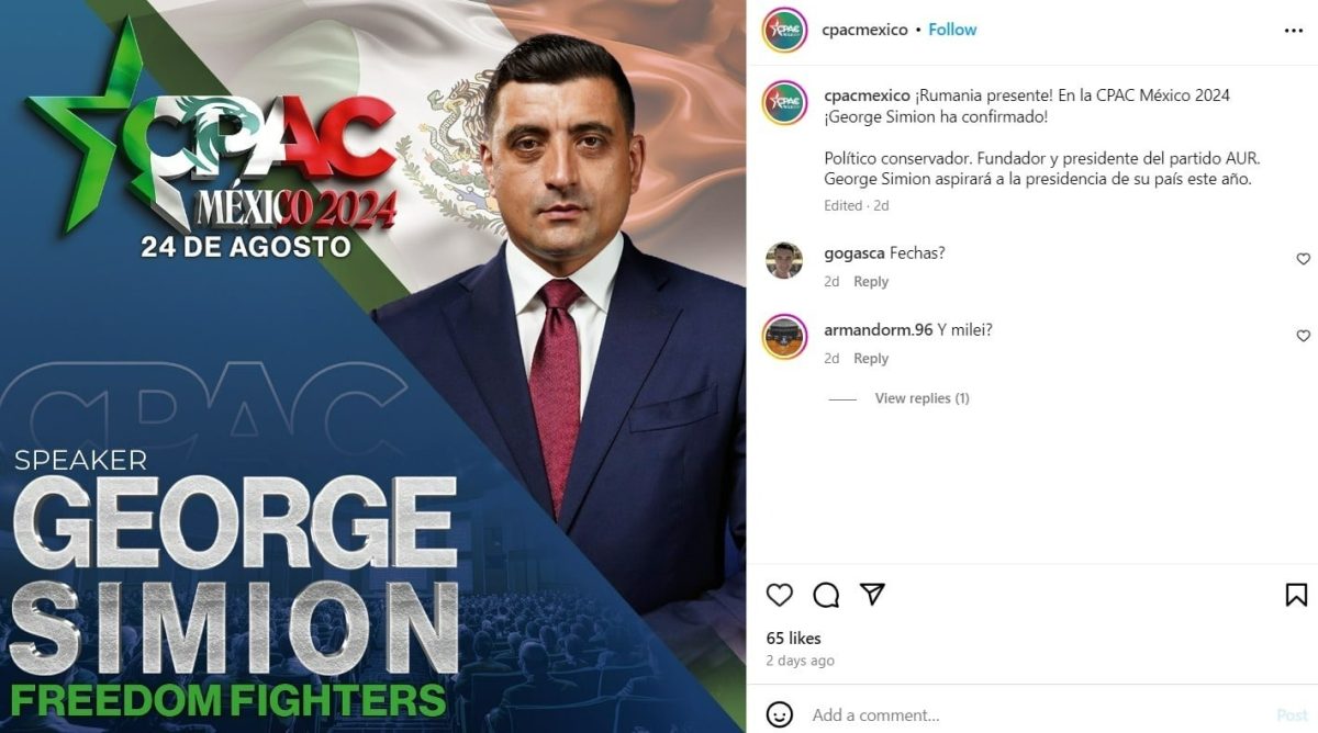 Lovitură de imagine dată de George Simion: Reprezint cu responsabilitate România la CPAC Mexic 2024