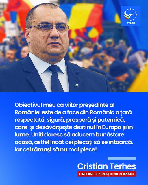 Europarlamentaru Cristian Terheș: „Îmi înaintez prin prezenta propunerea de candidatură din partea Partidului Național Conservator Român pentru funcția de Președinte al României, propunere care să fie dezbătută la respectiva ședința CNC”