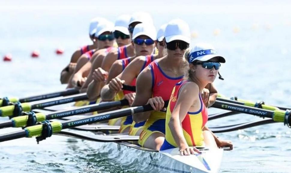 O nouă medalie de aur pentru România la canotaj, la JO 2024. Echipa feminină de 8+1 a terminat cursa pe primul loc